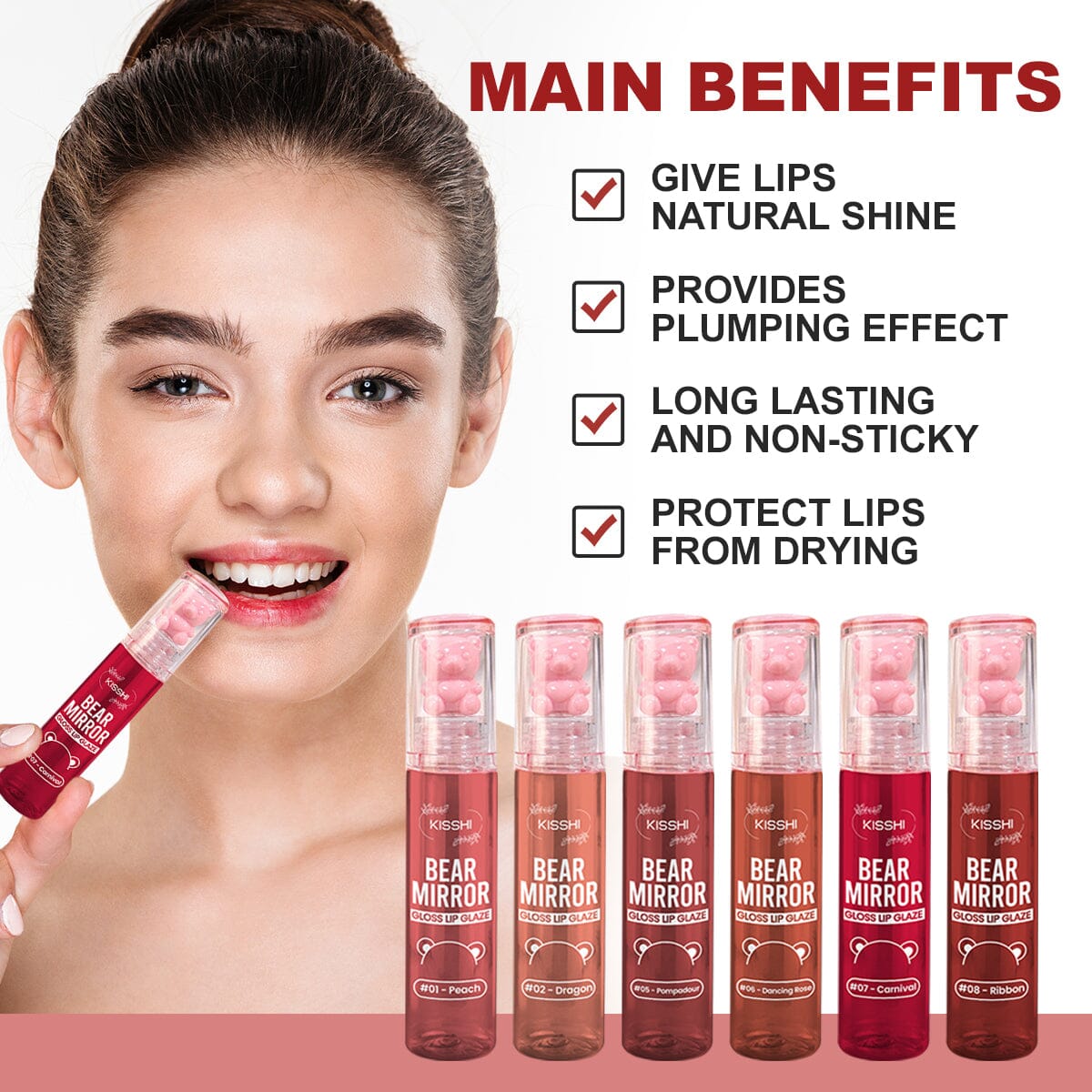 KISSHI™ Bear Mirror Gloss Lip Glaze